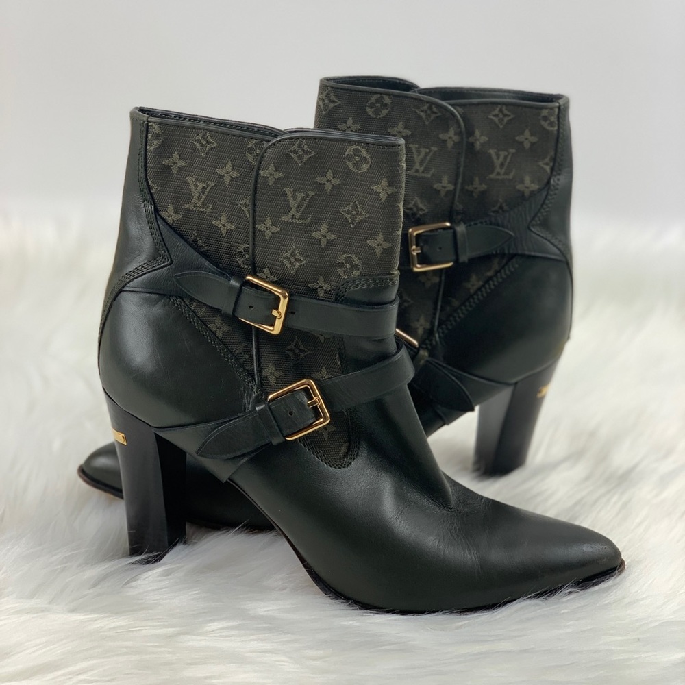 Louis Vuitton Mini Lin Monogram Canvas Ankle Boots